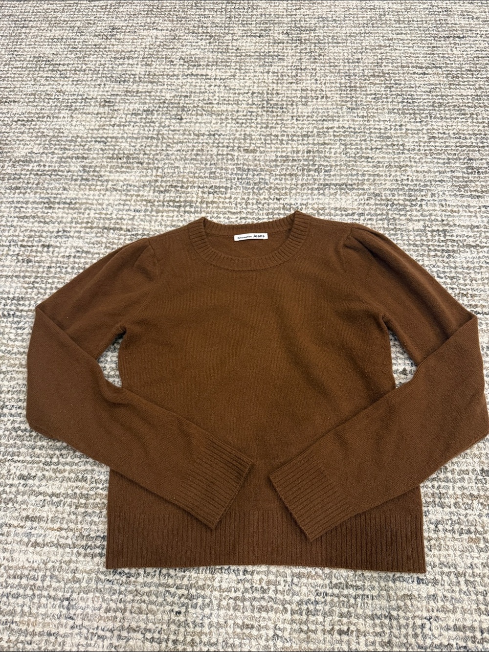 REFORMATION Brown Crewneck Sweater - Cozy Everyday Knit